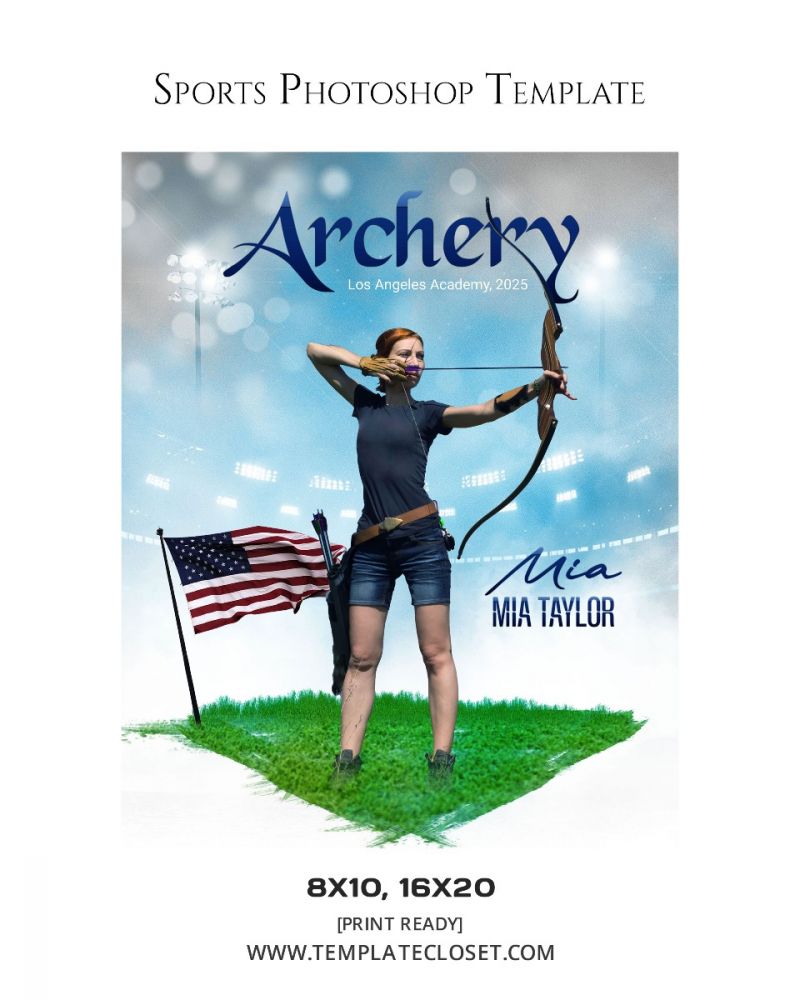 Archery Customized Sport Photoshop Template