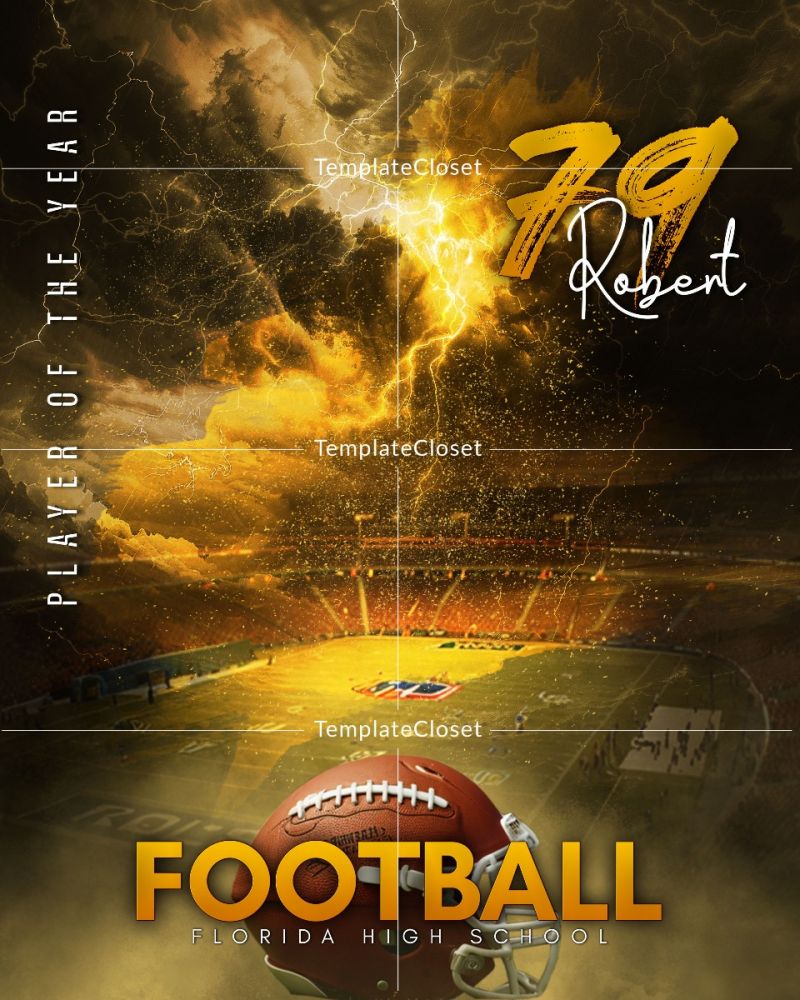 Robert - Football 3D Effect Multi Layer Customized Photography Template