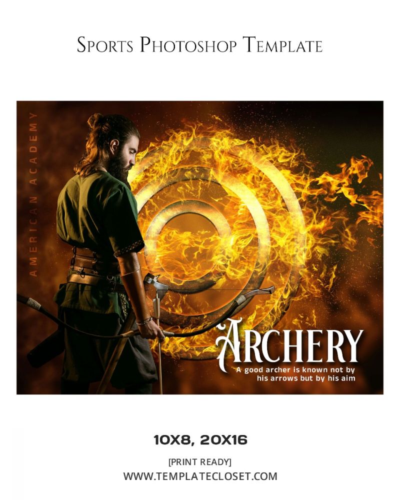 Archery Customized Sport Photoshop Template