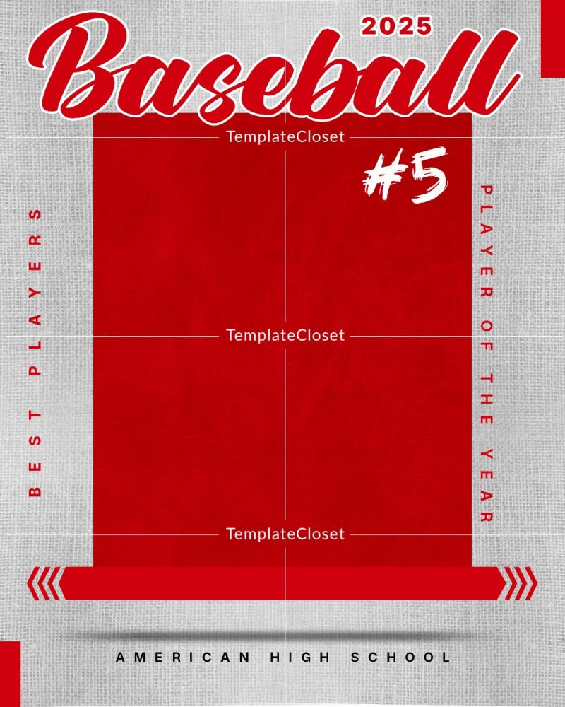 Baseball Team Player Photoshoot Idea Multi Layer Template