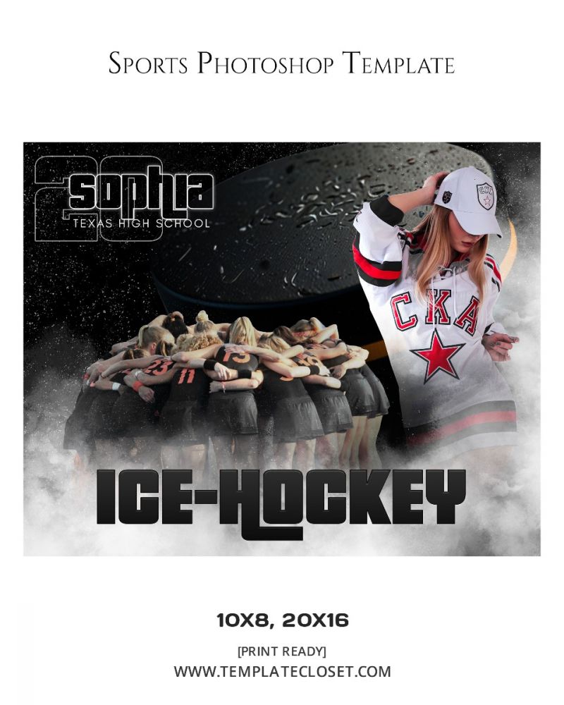 Ice Hockey Team Players Sport Photography Template