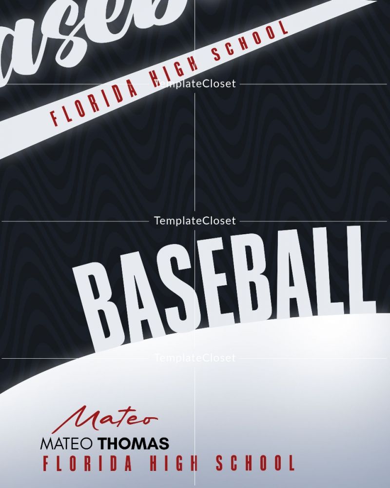 Baseball 3D Effect Memory Mate Sport Photography Template
