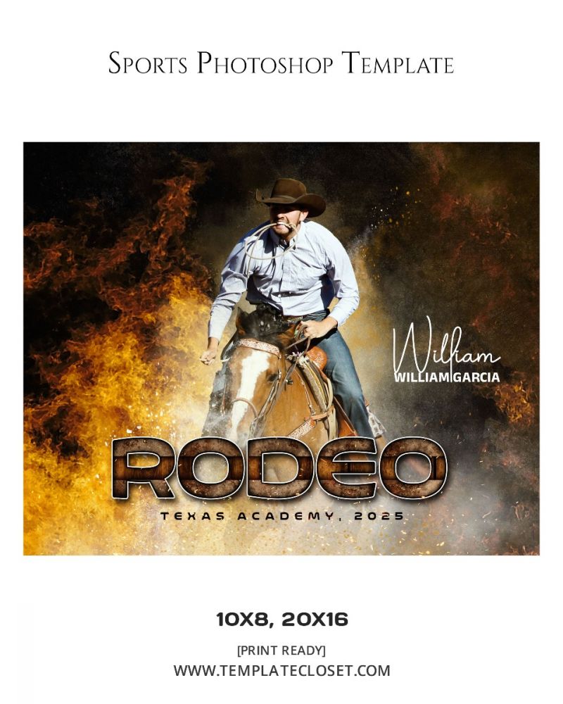 Rodeo Signature Effect Sport Print Ready Template