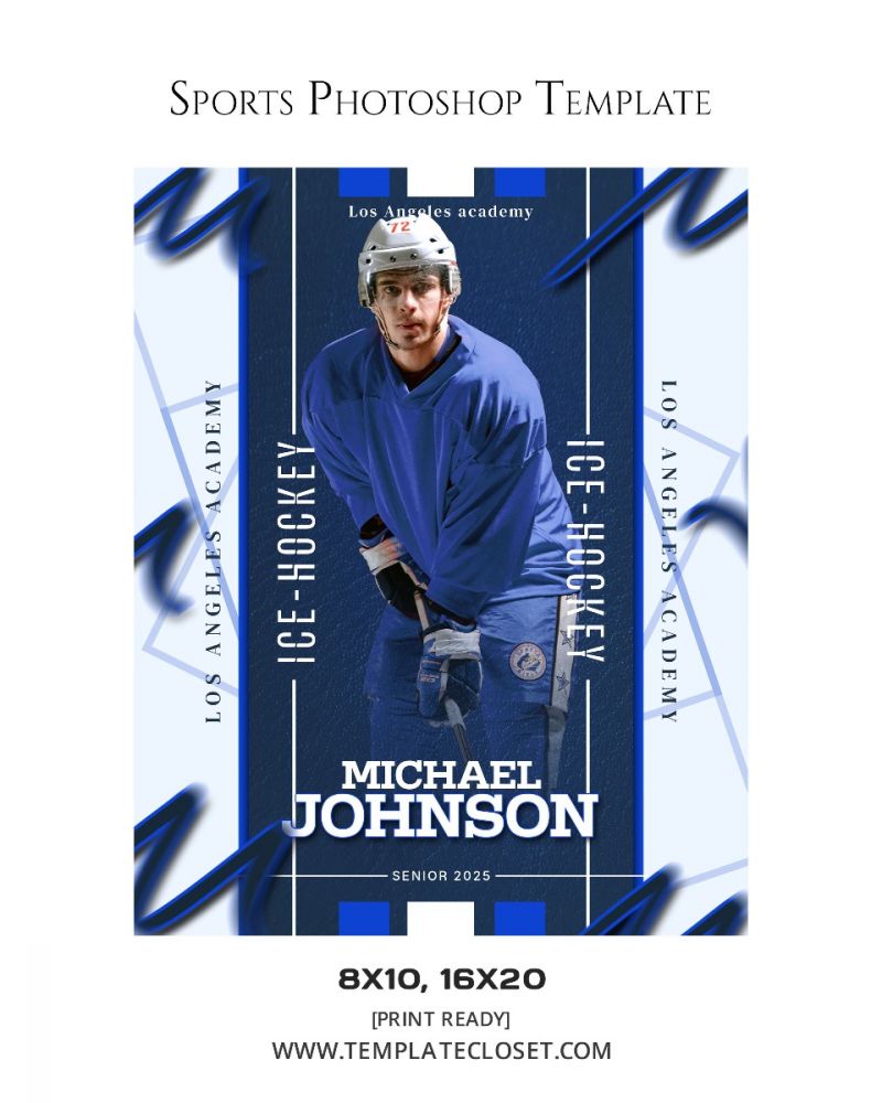  Ice Hockey Player Print Ready Sport Photography Poster