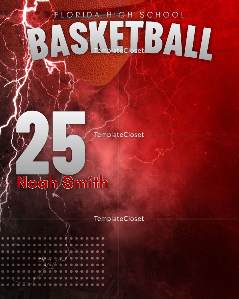 Basketball Thunder Effect Print Ready Sport Photography Poster
