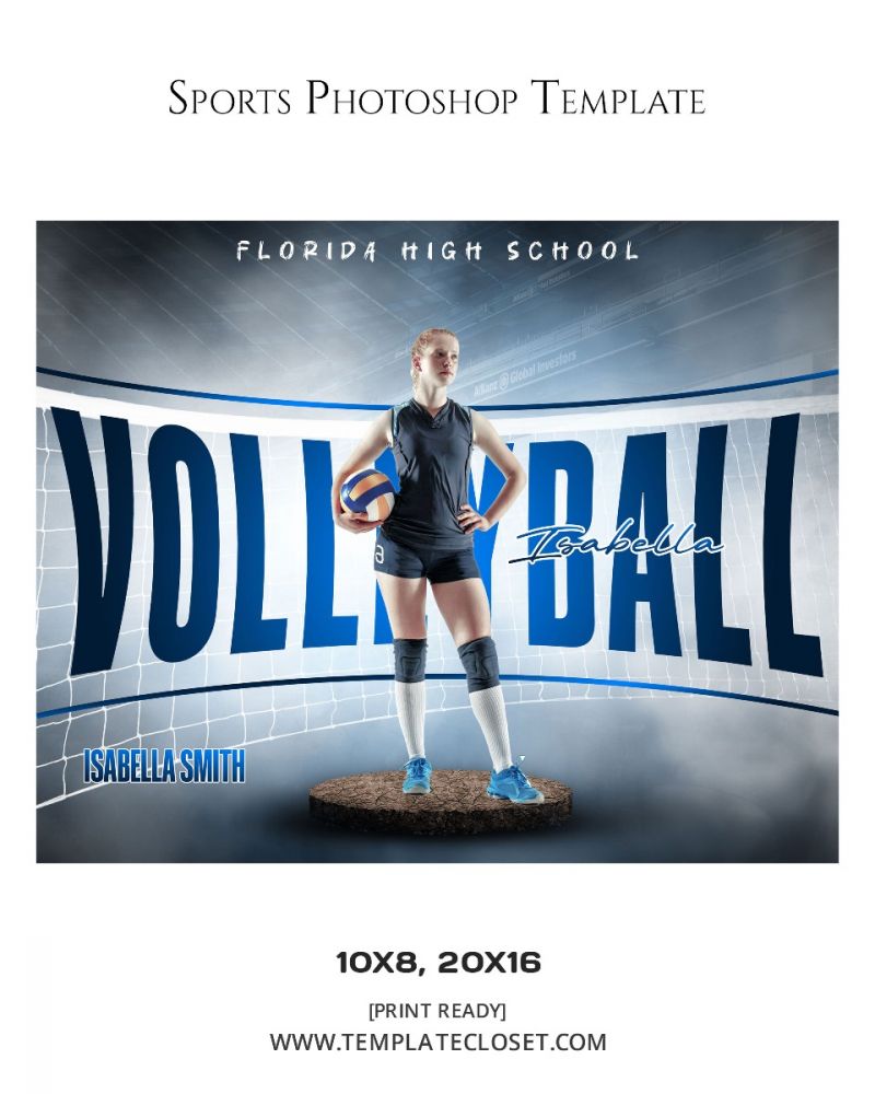 Volleyball Poster Multi Layer Photography Template