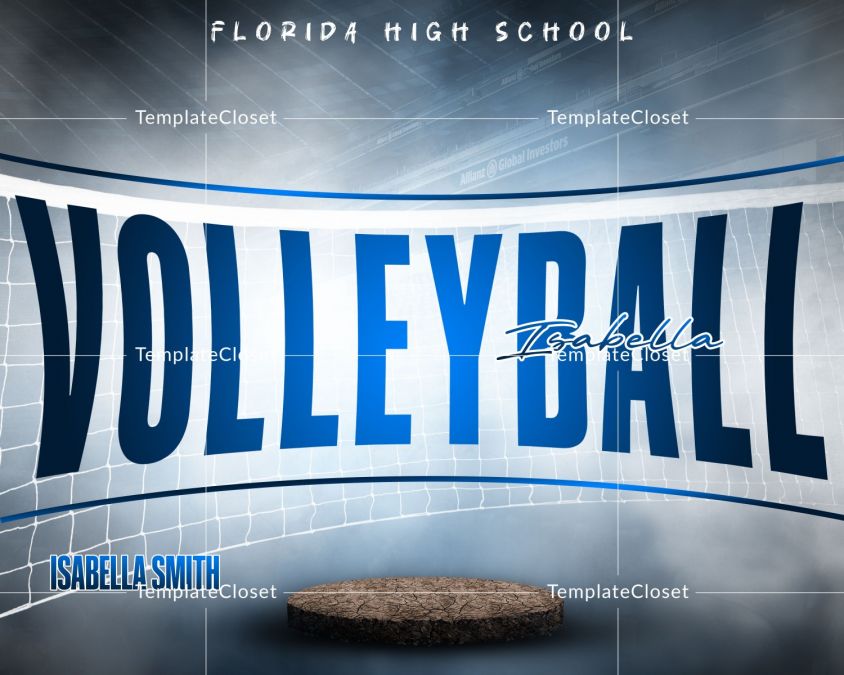 Volleyball Light Effect Photoshop Layered Photography Template