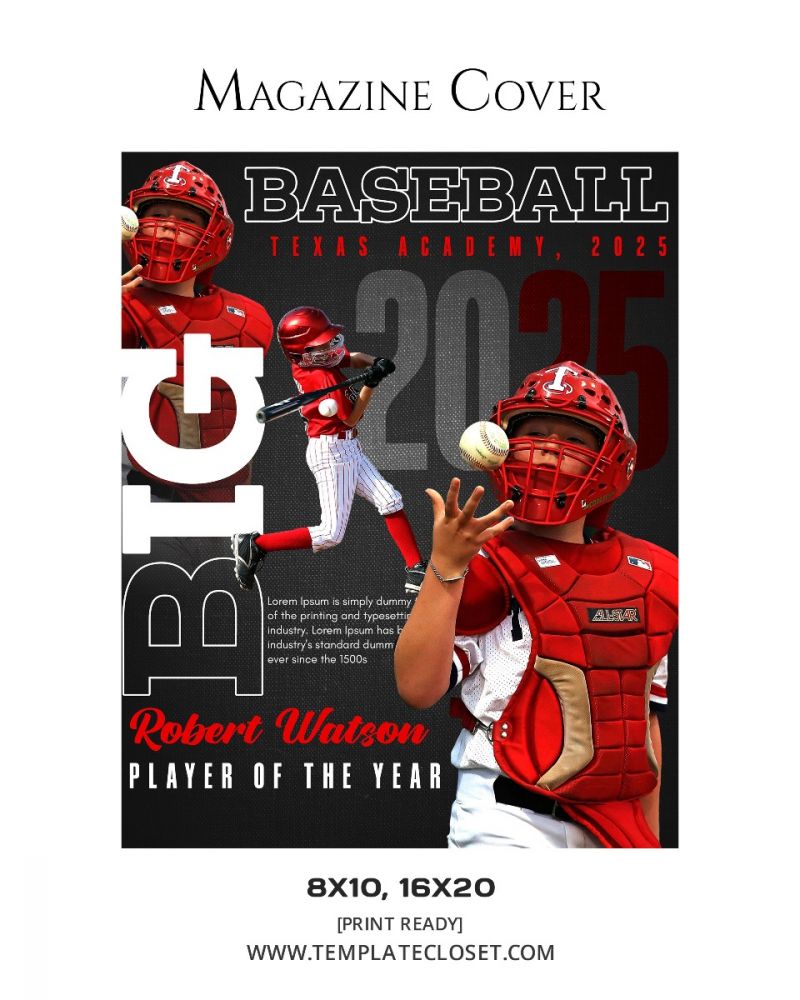 Baseball Multi Layer Customized Magazine Cover