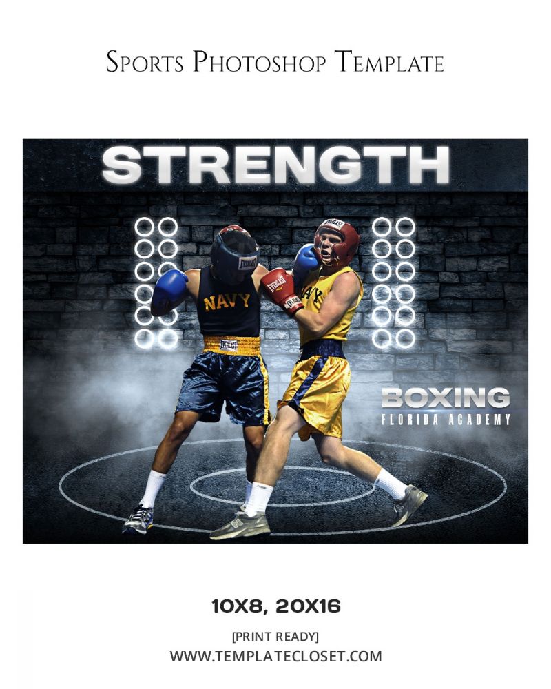 Boxing Enliven Effect Sports Photoshop Photography Template