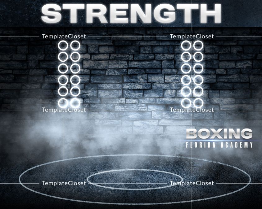 Boxing Customized Sports Photoshop Layered Template