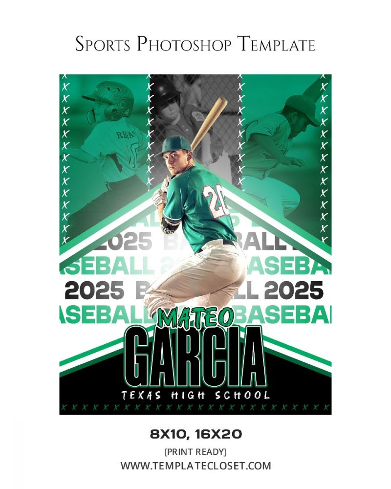 Baseball Multi Player Enliven Effect Sport Photography Template