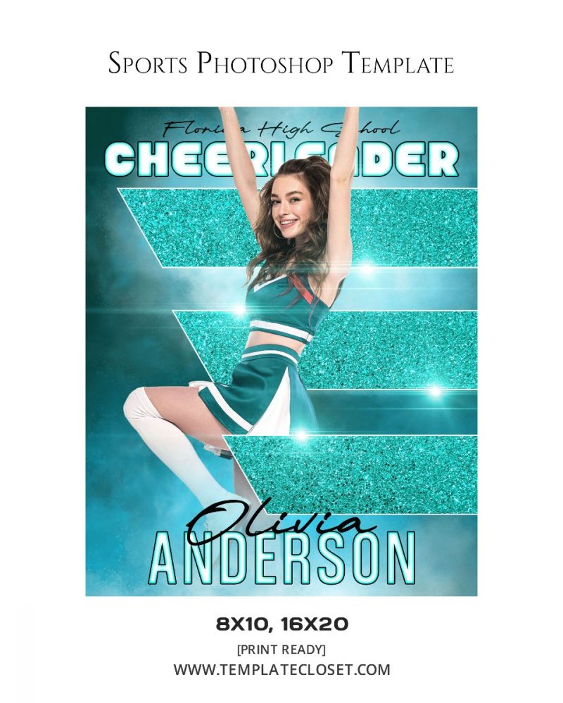 Cheerleader Sparkle Effect Customized Photography Poster