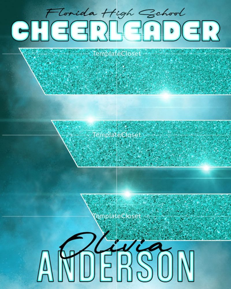 Cheerleader Sparkle Effect Customized Photography Poster