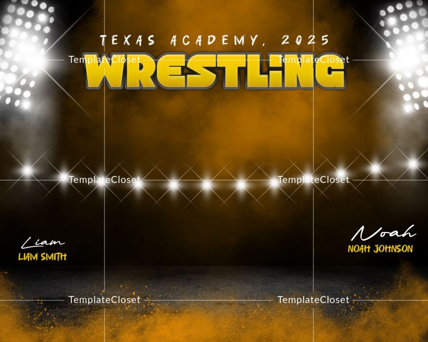 Wrestling Memory Mate Sports Photoshop Template