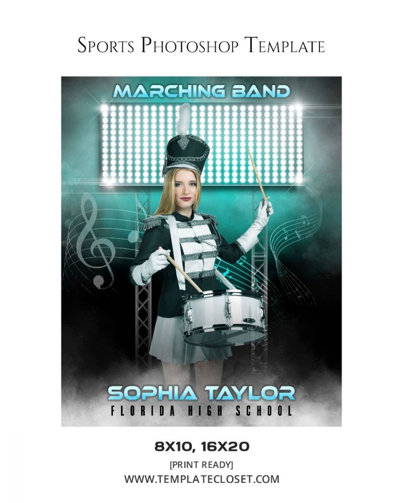 Marching Band Customized Layered Template