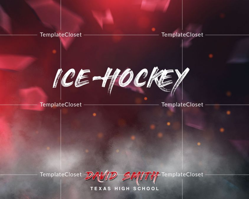David Smith - Ice Hockey Memory Mate Red Effect Photography Template