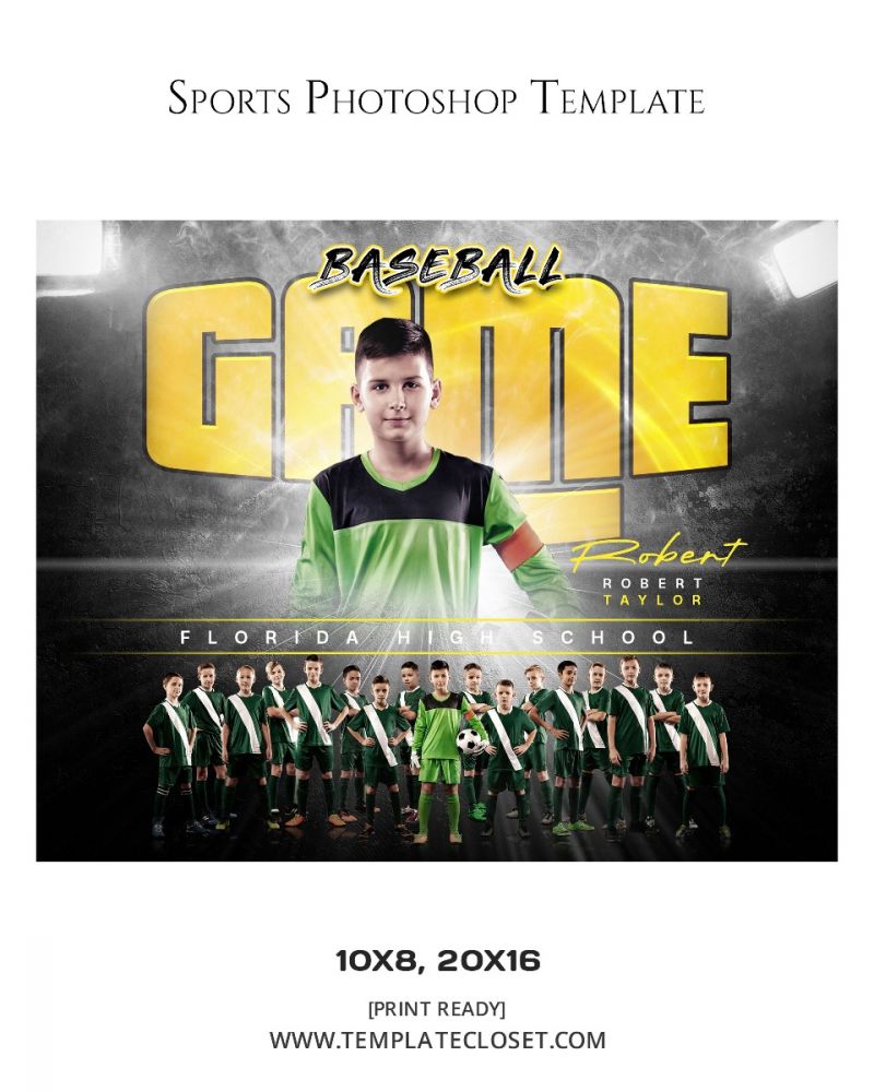 Baseball Team With Captain Sport Photography Template