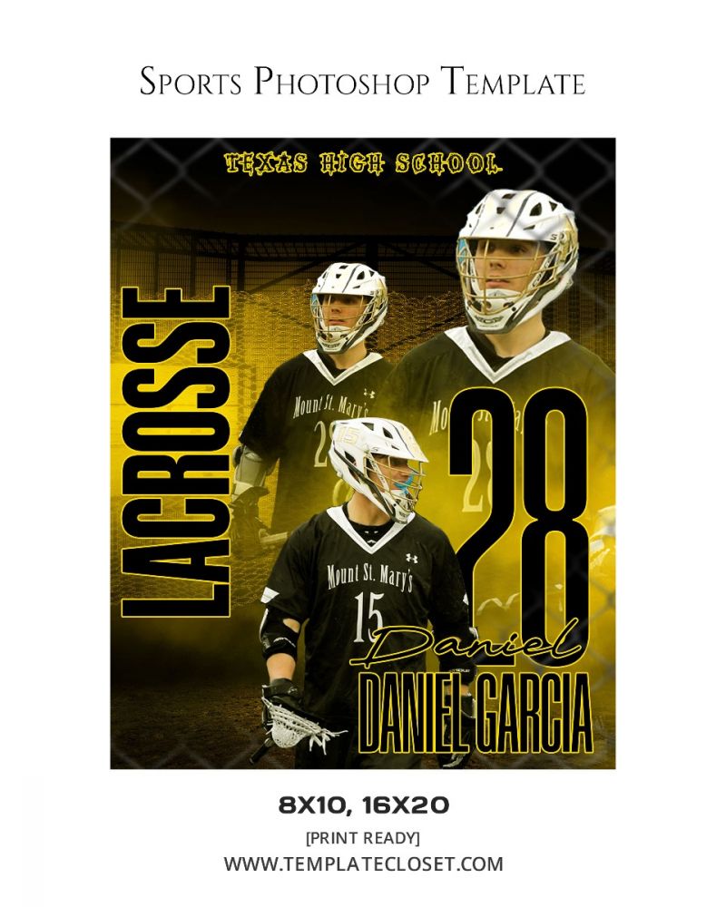 Lacrosse Memory Mate Yellow And Black Effect Photography Template