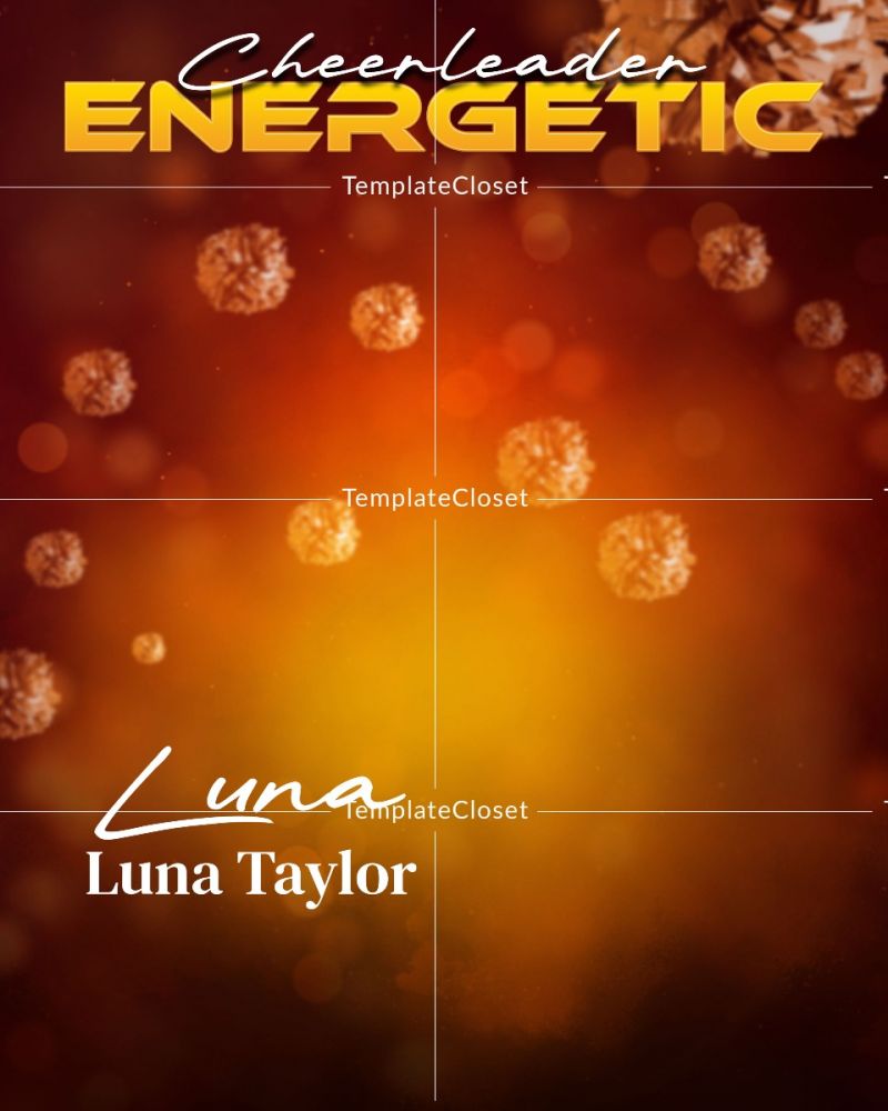 Energetic Cheerleader Customized Sport Photography Template