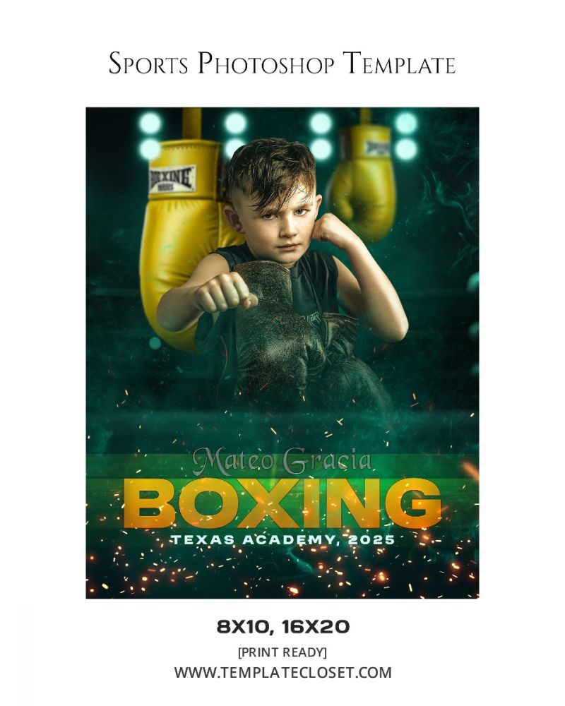 Boxing Enliven Effect Sports Photoshop Photography Template