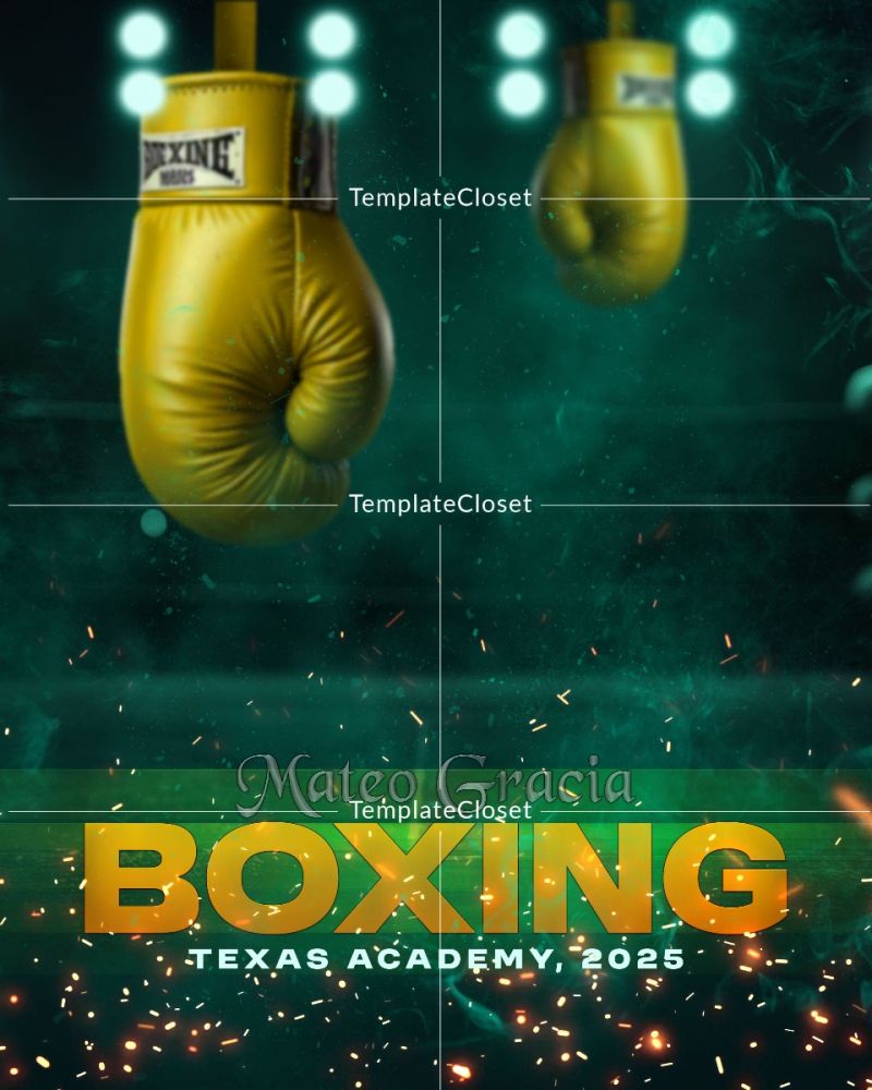 Boxing Customized Sports Photoshop Layered Template
