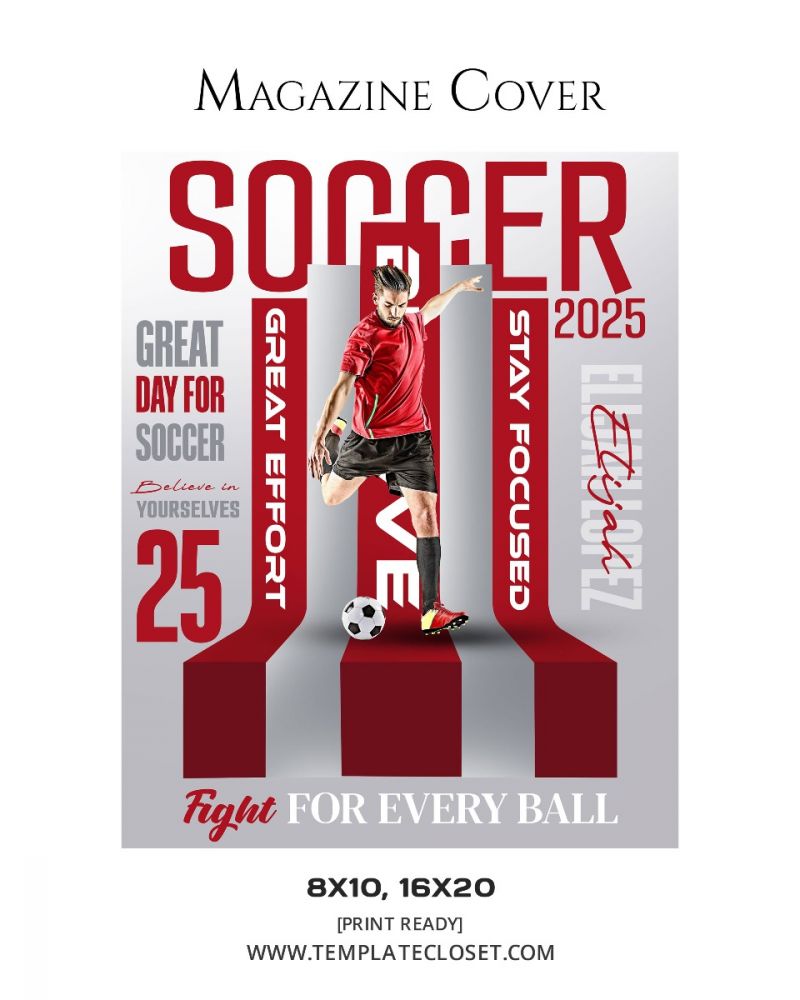 Soccer Signature Effect Sport Magazine Cover