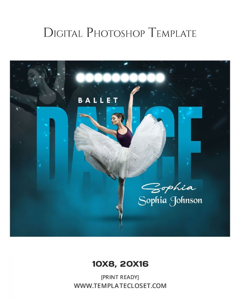 Ballet Dance Light Effect Customized Digital Photoshop Poster