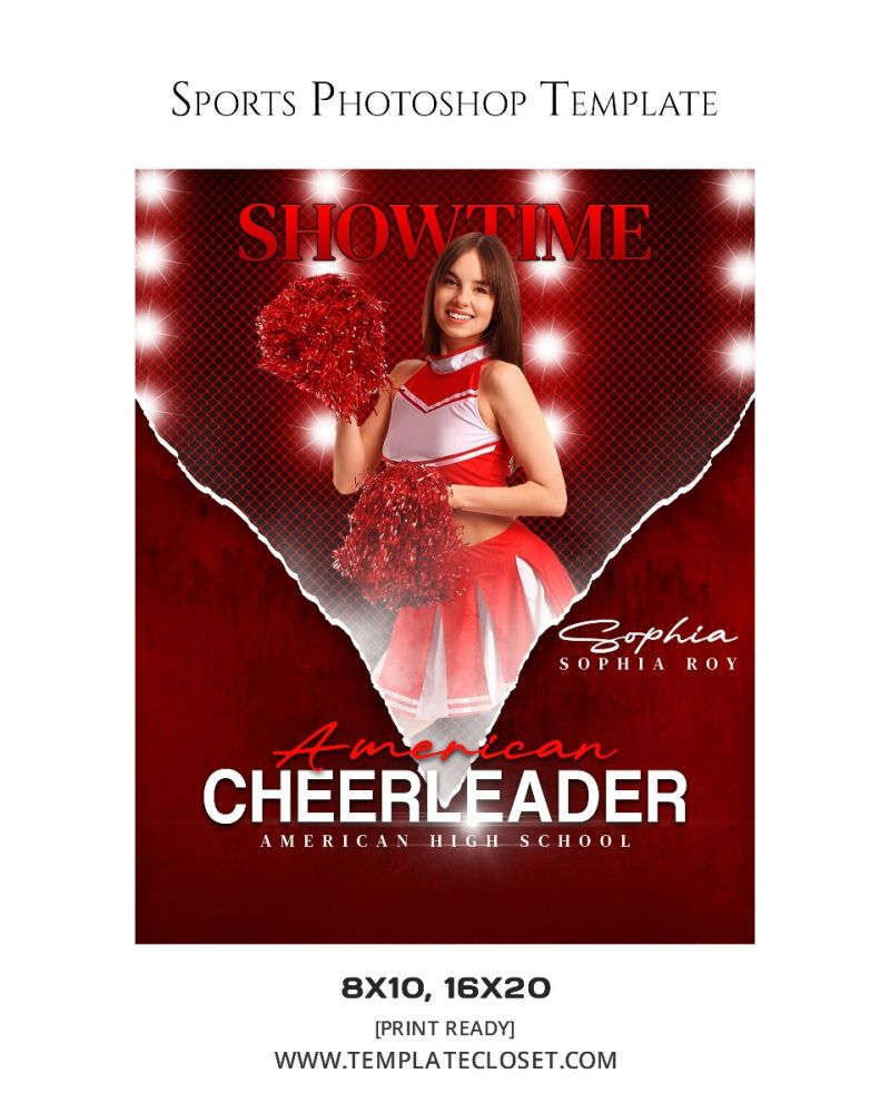American Cheerleader Showtime Sport Photography Template