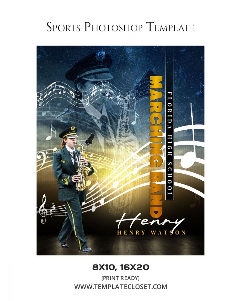 Marching Band Customized Layered Template