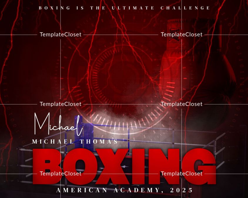 Boxing Customized Sports Photoshop Layered Template