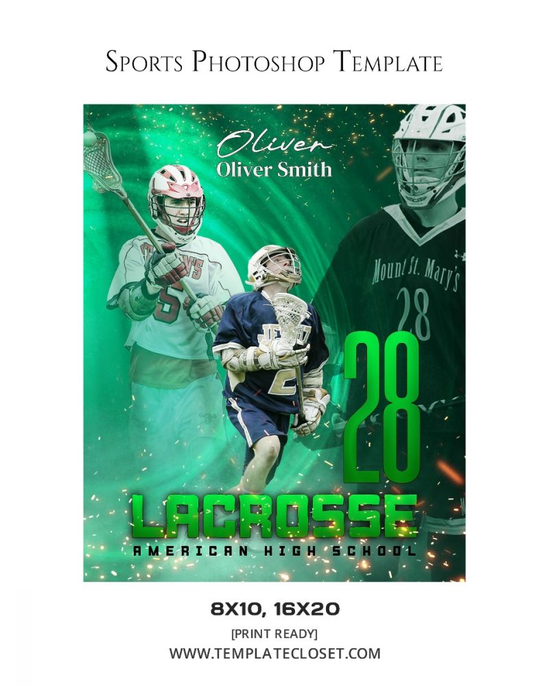 Oliver Smith - Lacrosse Print Ready Sport Photography Template