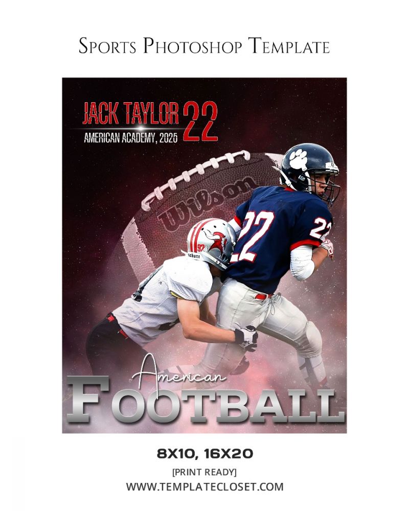 Jack Taylor - American Football Memory Mate Sport Photography Template