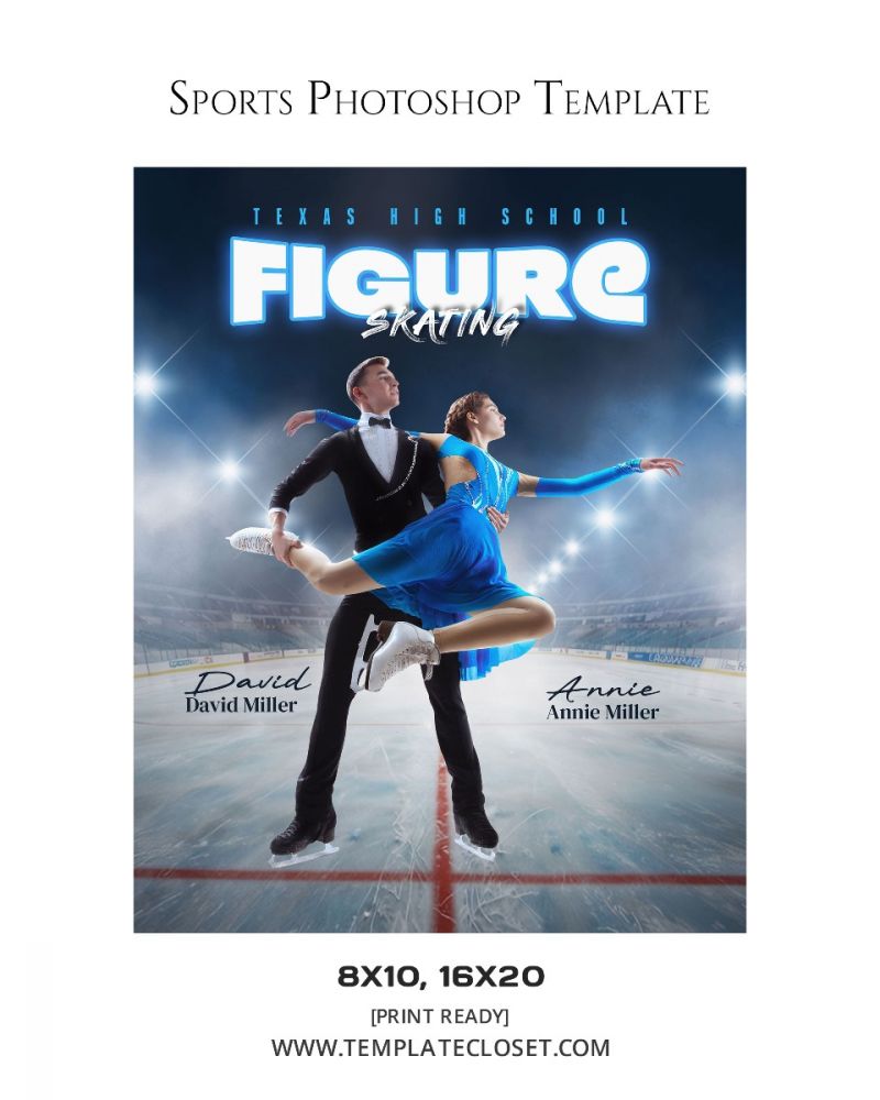 Figure Skating Signature Effect Photoshop Template