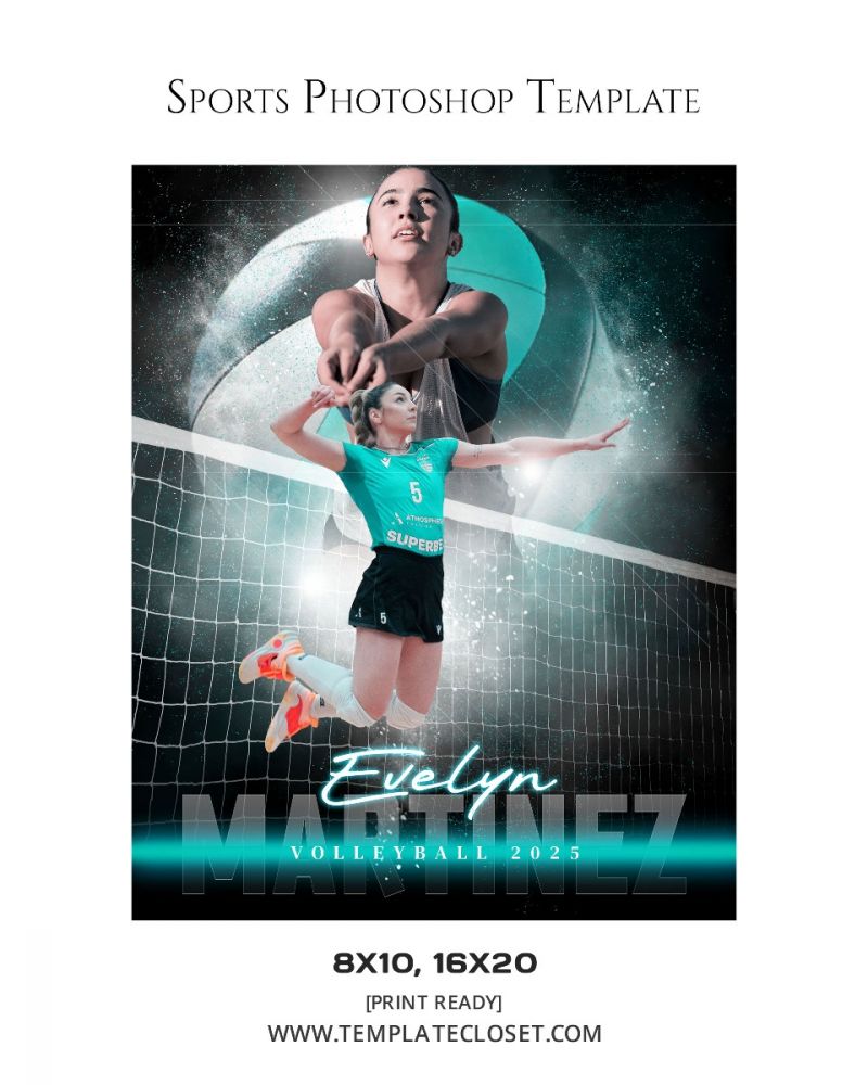 Volleyball Memory Mate Print Ready Sport Photoshop Template