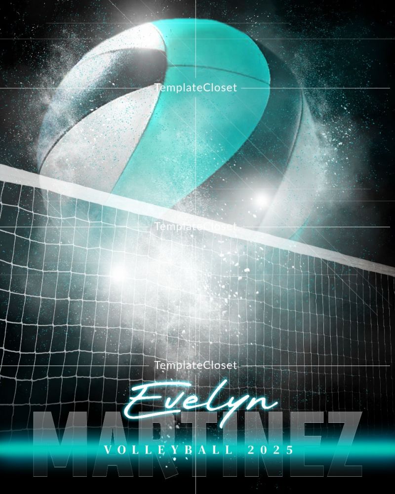Volleyball Light Effect Photoshop Layered Photography Template
