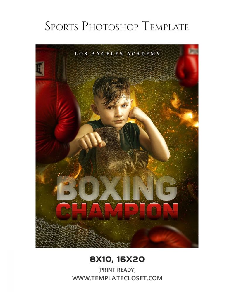 Boxing Enliven Effect Sports Photoshop Photography Template