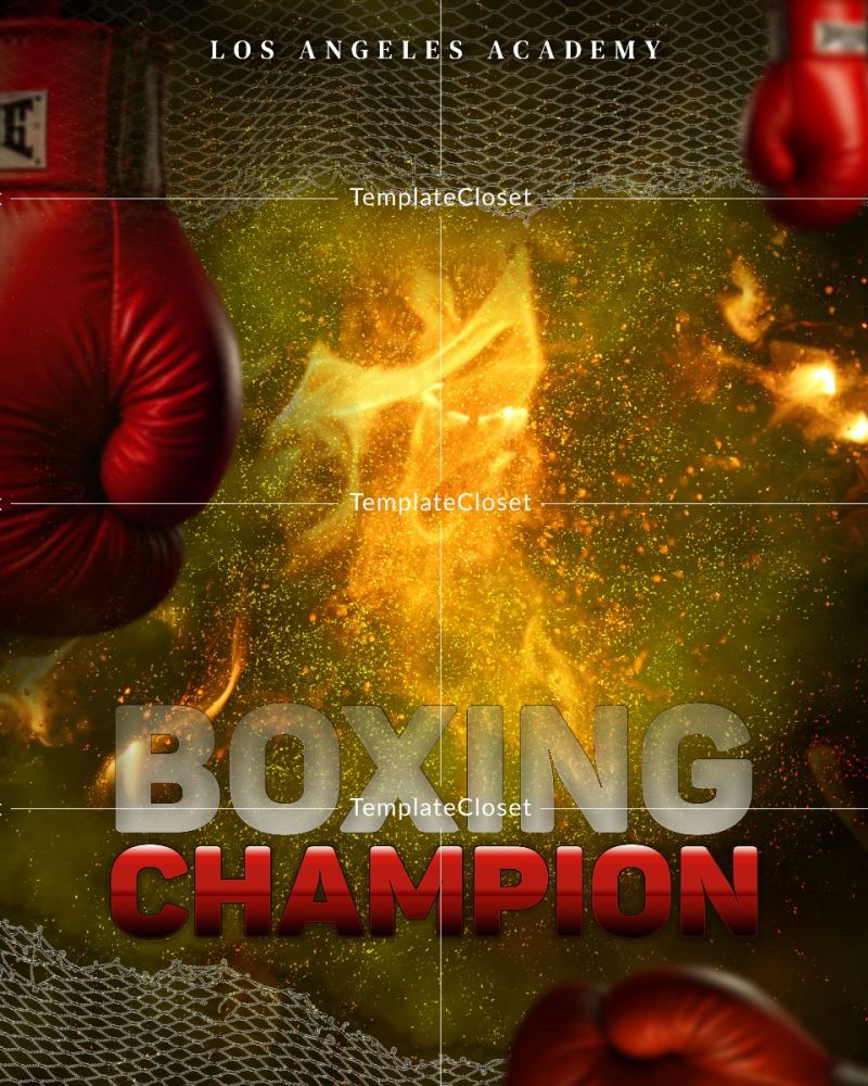 Boxing Customized Sports Photoshop Layered Template