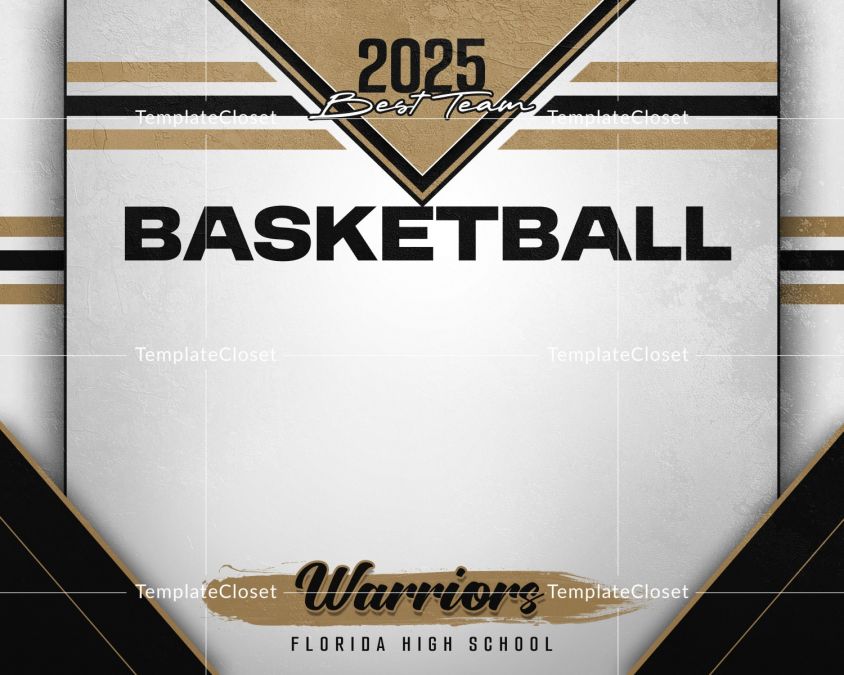 Basketball Team Warrior Enliven Effect Print Ready Sport Photography Template