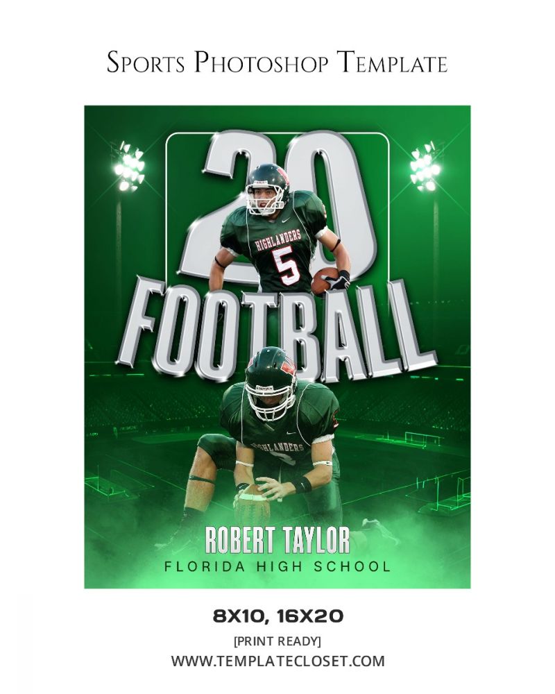 Robert Taylor - Football Memory Mate Green Effect Sport Photography Template