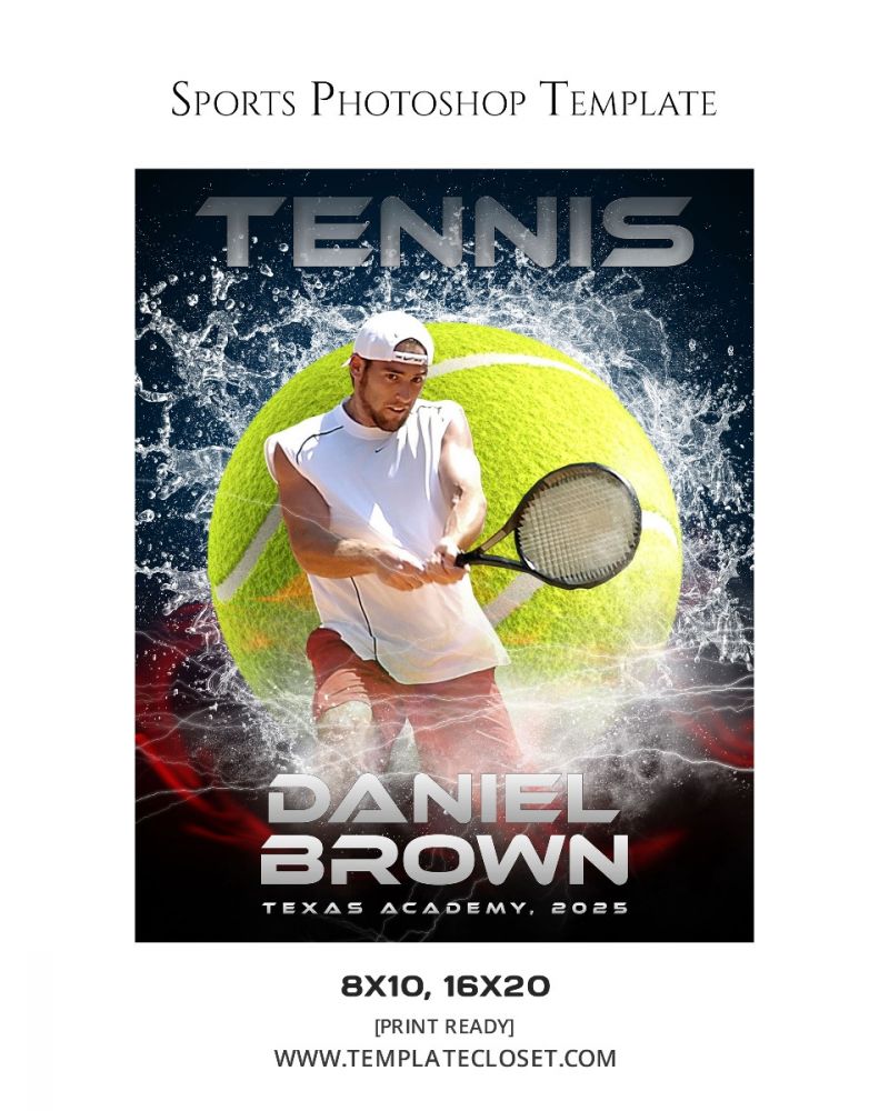Daniel Brown - Tennis 3D Effect Customized Sport Template