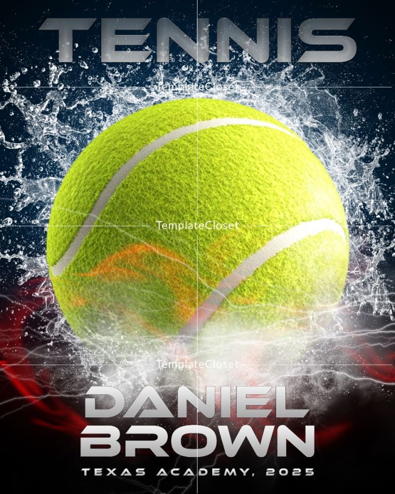 Daniel Brown - Tennis 3D Effect Customized Sport Template