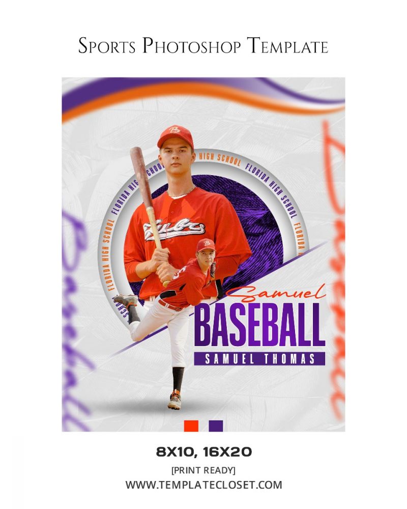 Baseball Memory Mate Color Effect Sport Photography Template