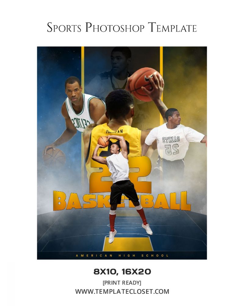 Basketball Team Move Customized Sport Photography Template