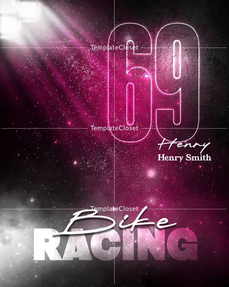 Bike Racing Signature Effect Customized Photography Template