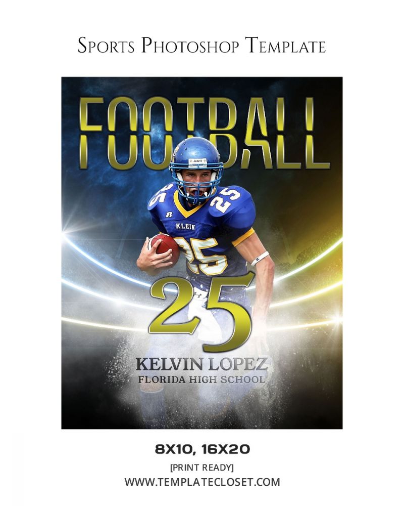 Kevin Lopez - Football Multi Color Customized Photography Template