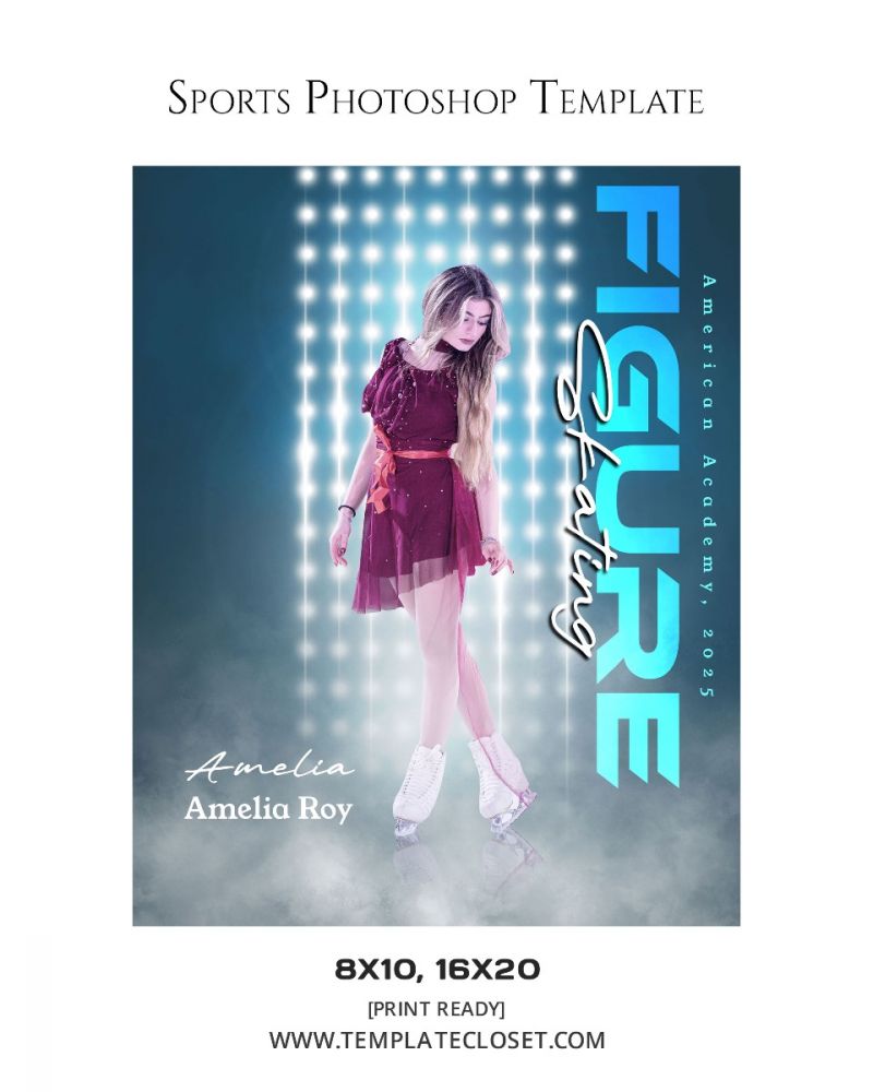 Figure Skating Signature Effect Photoshop Template
