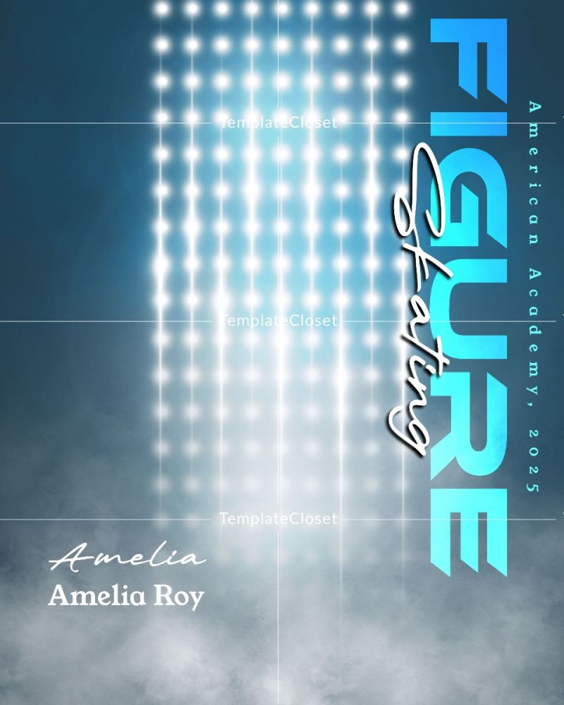 Figure Skating Signature Effect Photoshop Template