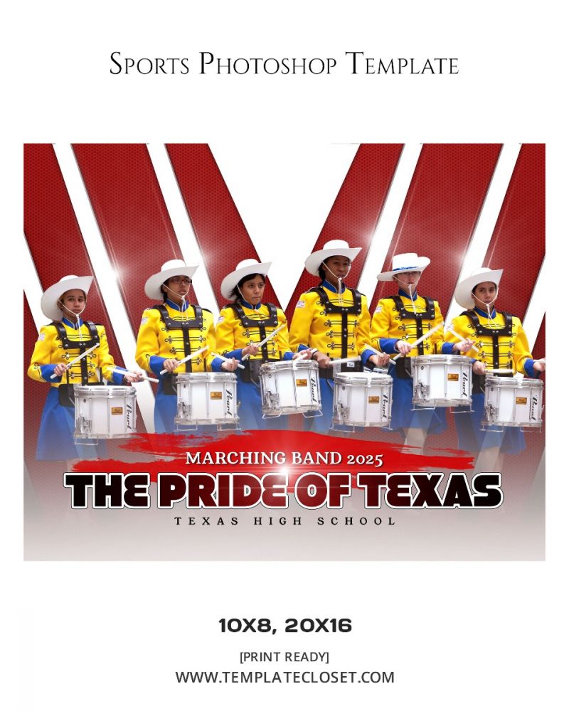 Marching Band Customized Layered Template