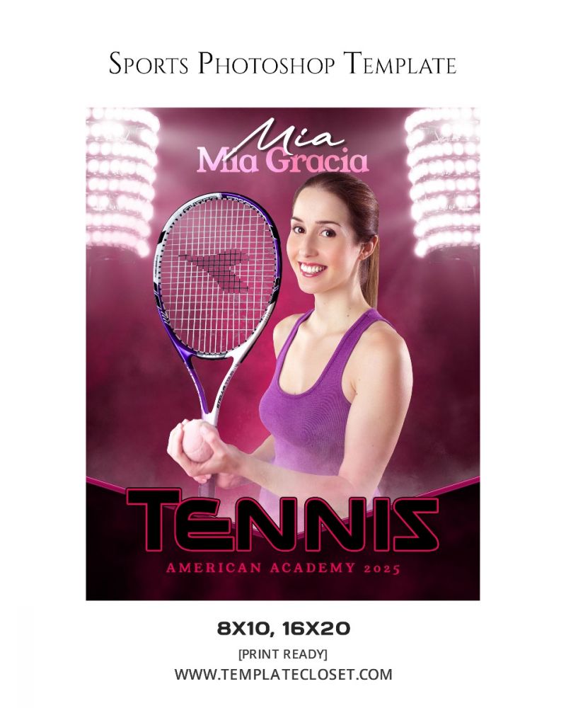 Mia Gracia - Tennis Light Effect Customized Photography Poster