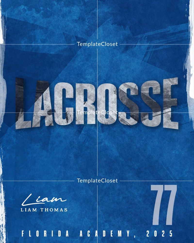 Lacrosse Memory Mate Blue Effect Customized Photography Template